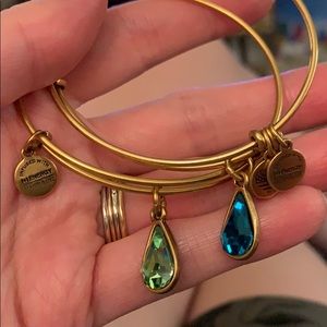 Alex and Ani 2 pack Swarovski green crystal charms